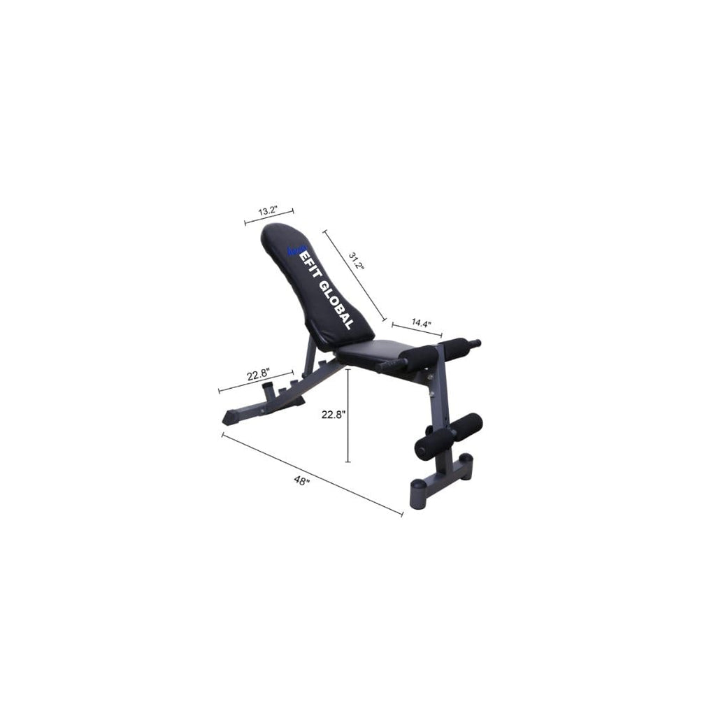 EFIT 3‑in‑1 Adjustable Weight Bench – Incline, Flat & Decline Exercise Bench for Home Gym, Heavy‑Duty Alloy Steel Frame