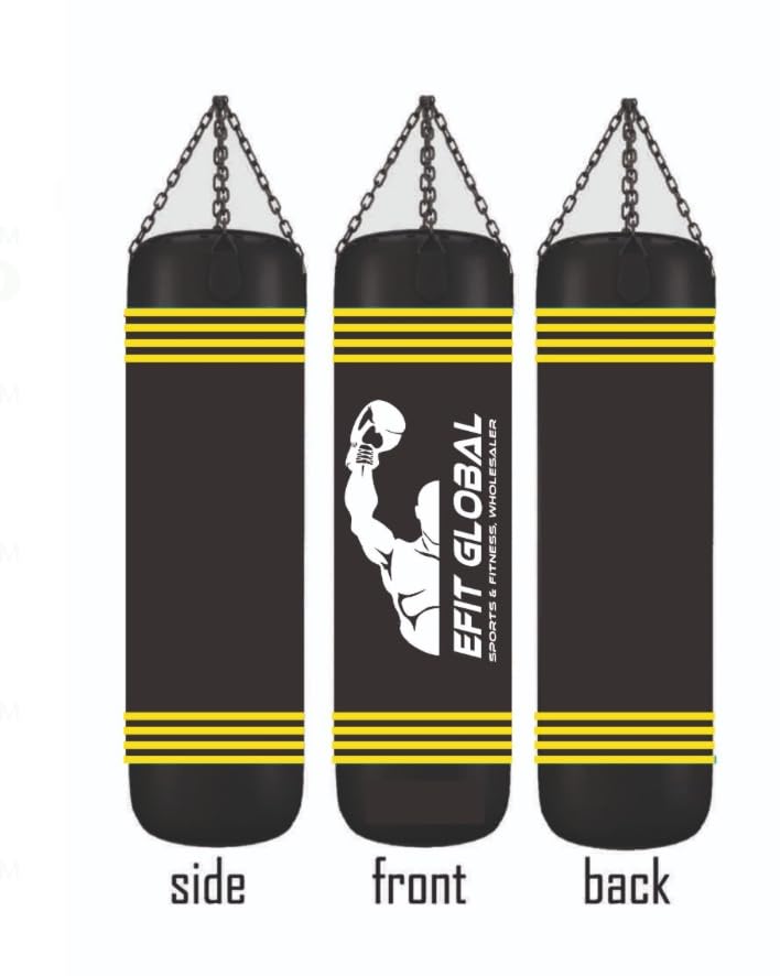 EFIT GLOBAL Heavy Duty PU Boxing Punching Bag – 4 ft Thick Filled Martial Arts Bag