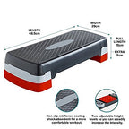 Gym Aerobic Stepper Board with Adjustable Height (Orange) – Fitness Exercise Step Platform