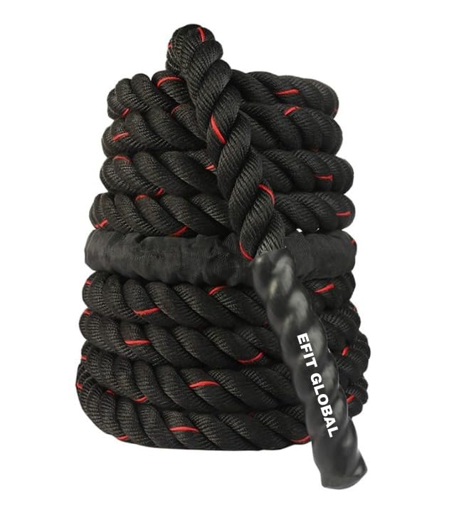 EFIT Global Premium Battle Rope – 50 Feet Workout Rope for Strength & Conditioning