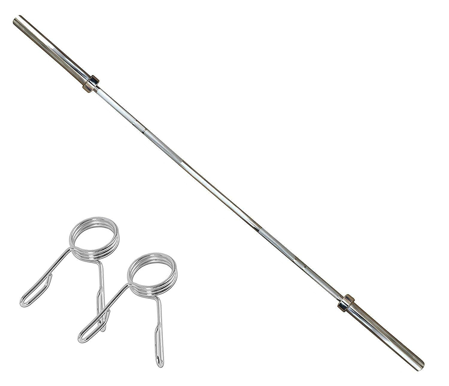 EFIT Solutions 5 Feet Olympic Professional Straight Barbell Rod with 2 Locks – Heavy-Duty Weightlifting Bar