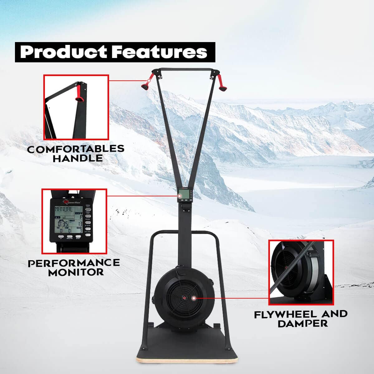 EFIT FITNESS SKI Machine (SKi500) – Air Resistance Ski Trainer for Home & Gym