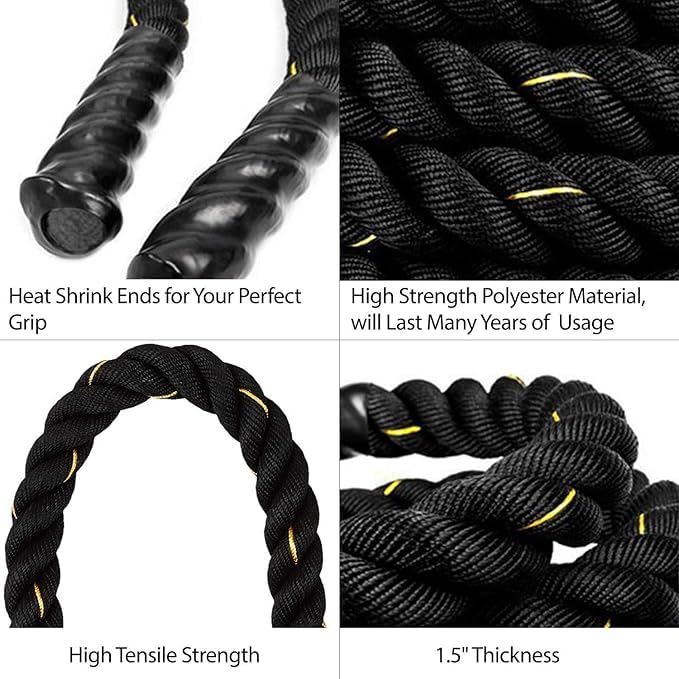 EFIT Global Premium Battle Rope – 50 Feet Workout Rope for Strength & Conditioning